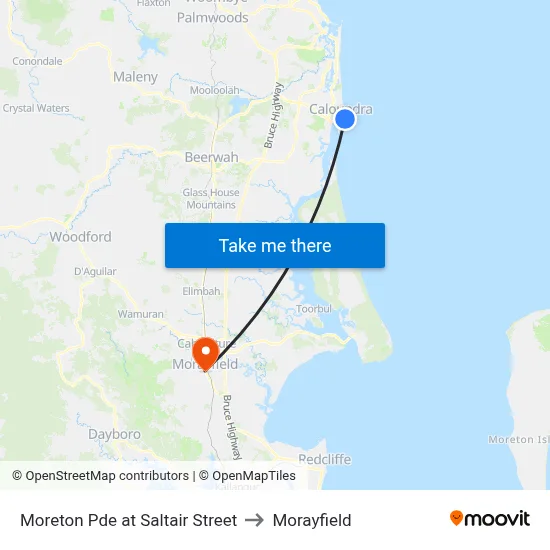 Moreton Pde at Saltair Street to Morayfield map