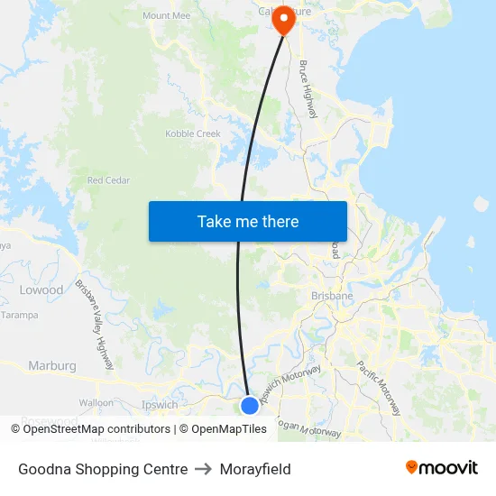 Goodna Shopping Centre to Morayfield map