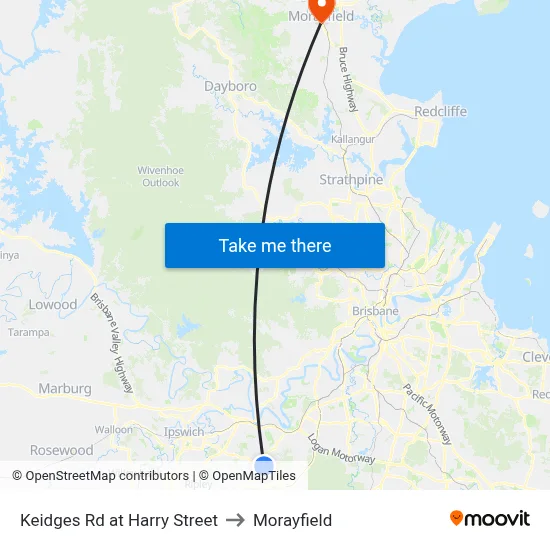 Keidges Rd at Harry Street to Morayfield map