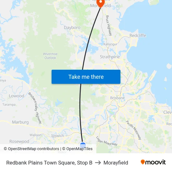 Redbank Plains Town Square, Stop B to Morayfield map