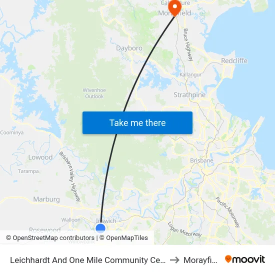 Leichhardt And One Mile Community Centre to Morayfield map