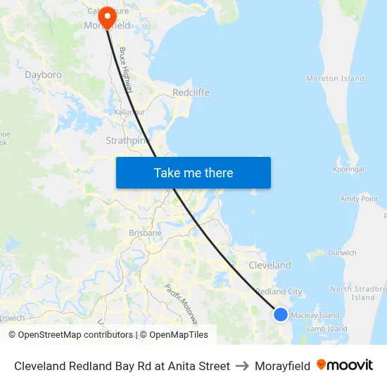 Cleveland Redland Bay Rd at Anita Street to Morayfield map