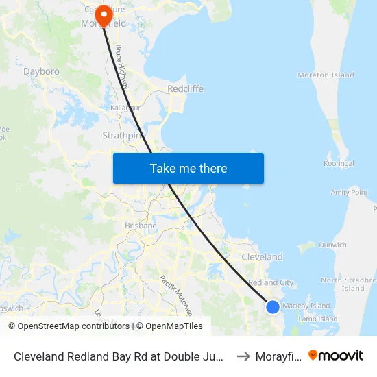 Cleveland Redland Bay Rd at Double Jump Road to Morayfield map