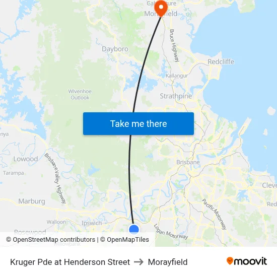 Kruger Pde at Henderson Street to Morayfield map
