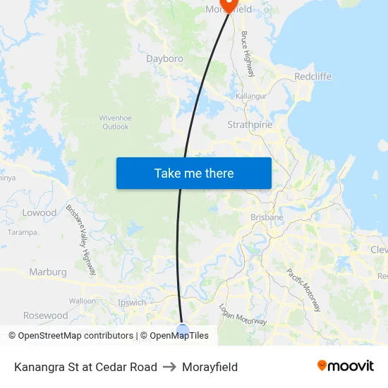 Kanangra St at Cedar Road to Morayfield map
