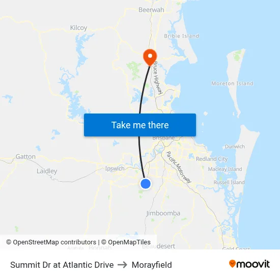 Summit Dr at Atlantic Drive to Morayfield map