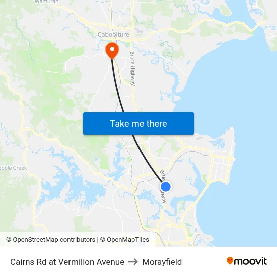 Cairns Rd at Vermilion Avenue to Morayfield map