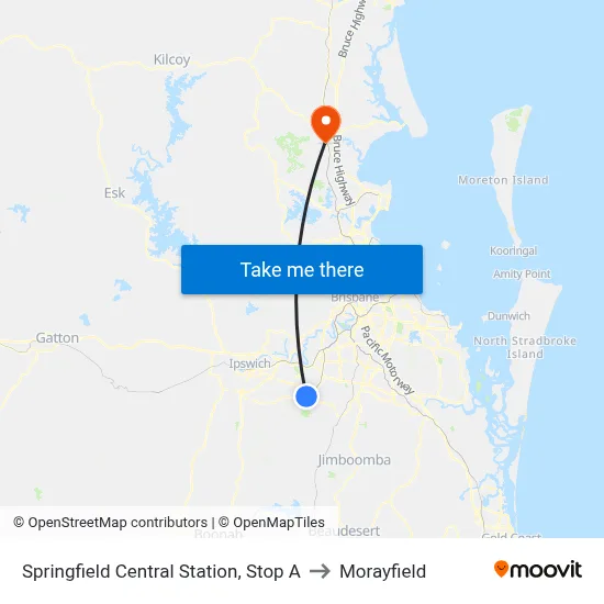Springfield Central Station, Stop A to Morayfield map