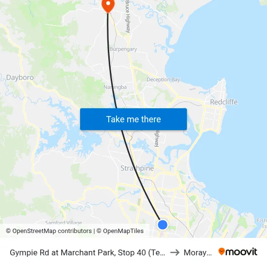 Gympie Rd at Marchant Park, Stop 40 (Temp Closure) to Morayfield map