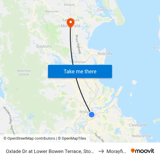 Oxlade Dr at Lower Bowen Terrace, Stop 19 to Morayfield map