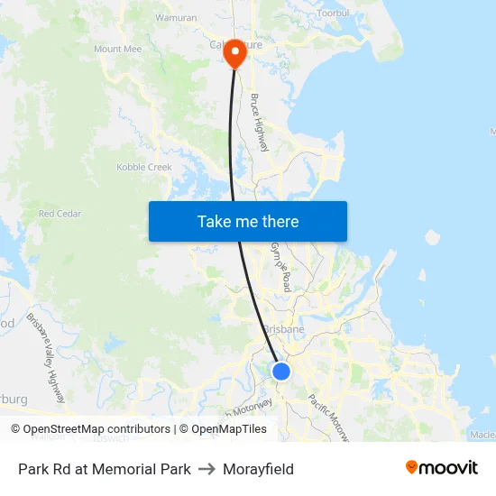 Park Rd at Memorial Park to Morayfield map