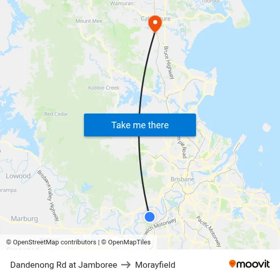 Dandenong Rd at Jamboree to Morayfield map