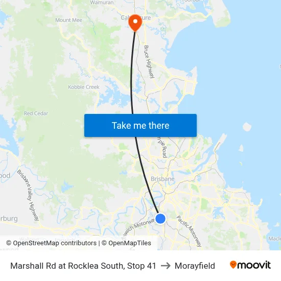 Marshall Rd at Rocklea South, Stop 41 to Morayfield map
