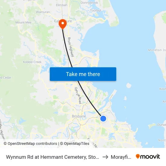Wynnum Rd at Hemmant Cemetery, Stop 44 to Morayfield map