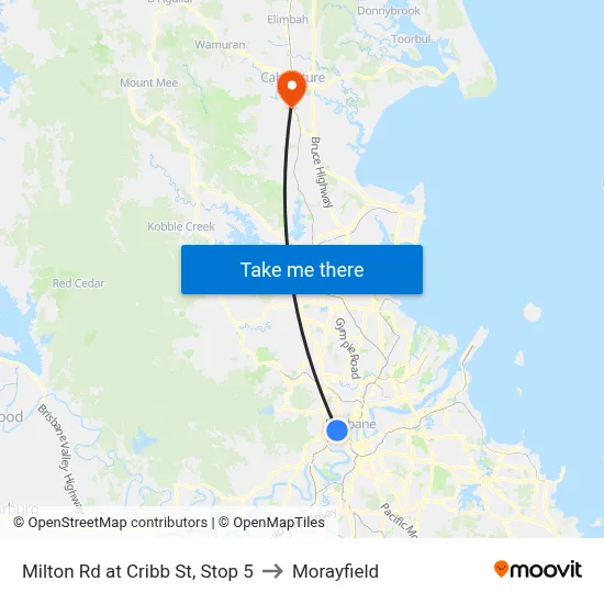 Milton Rd at Cribb St, Stop 5 to Morayfield map