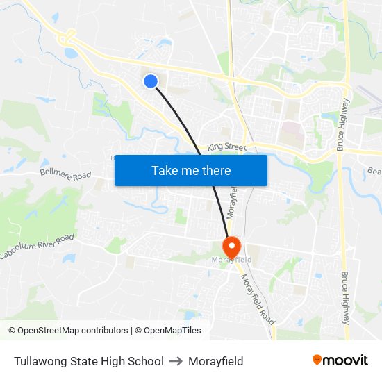 Tullawong State High School to Morayfield map