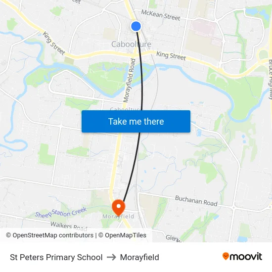 St Peters Primary School to Morayfield map