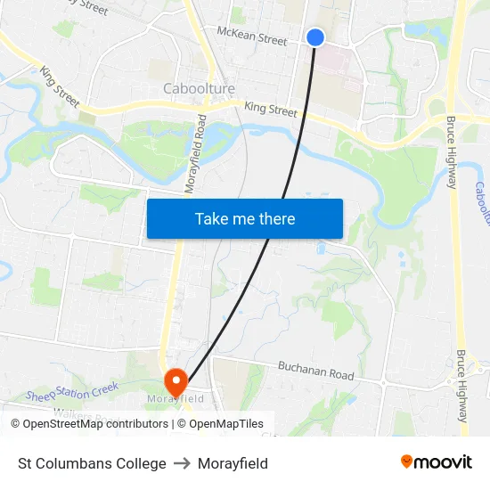 St Columbans College to Morayfield map