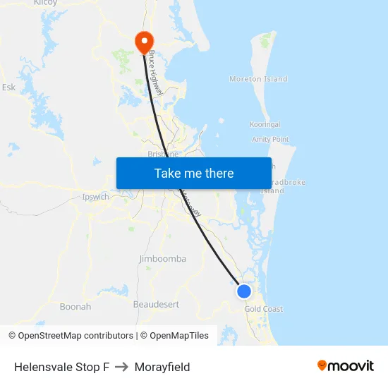 Helensvale Stop F to Morayfield map