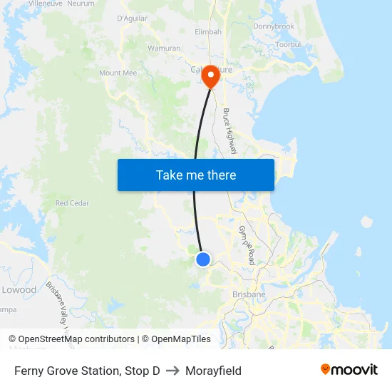 Ferny Grove Station, Stop D to Morayfield map