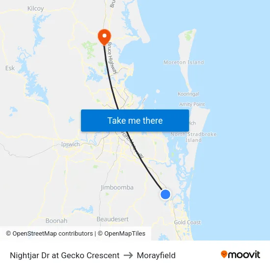 Nightjar Dr at Gecko Crescent to Morayfield map