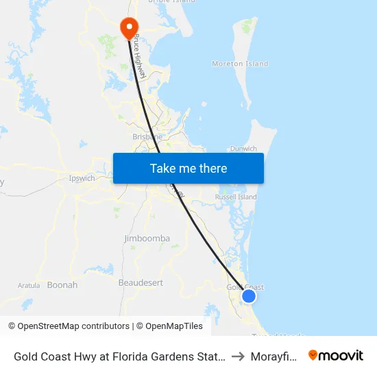 Gold Coast Hwy at Florida Gardens Station to Morayfield map