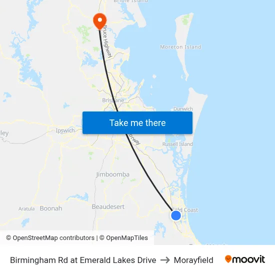 Birmingham Rd at Emerald Lakes Drive to Morayfield map