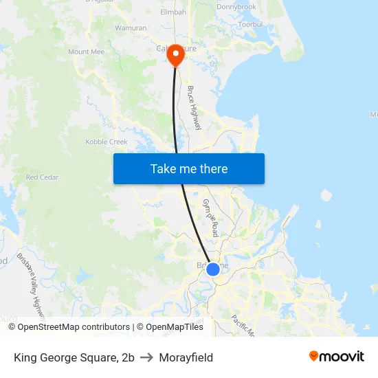 King George Square, 2b to Morayfield map