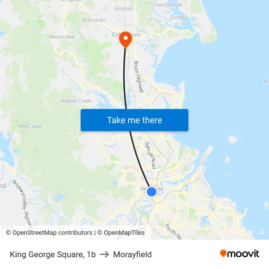 King George Square, 1b to Morayfield map