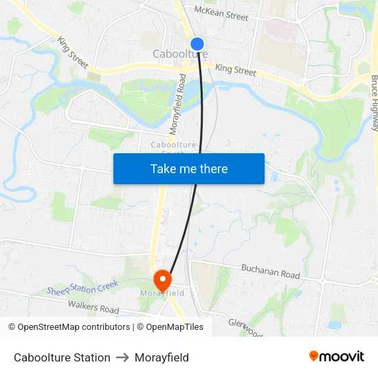 Caboolture Station to Morayfield map