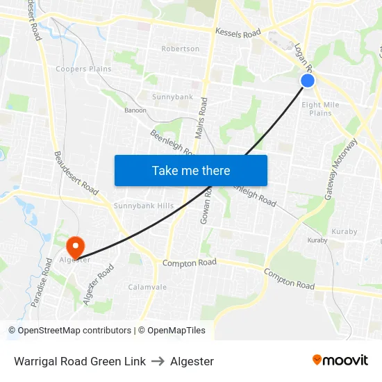Warrigal Road Green Link to Algester map