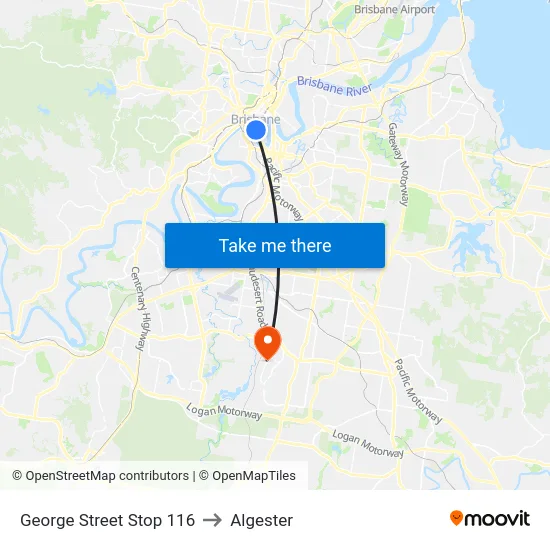 George Street Stop 116 to Algester map