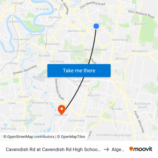 Cavendish Rd at Cavendish Rd High School, Stop 41 to Algester map