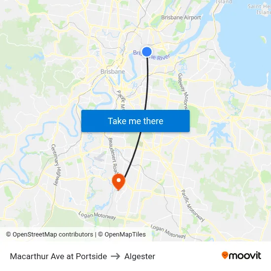 Macarthur Ave at Portside to Algester map