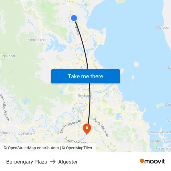 Burpengary Plaza to Algester map