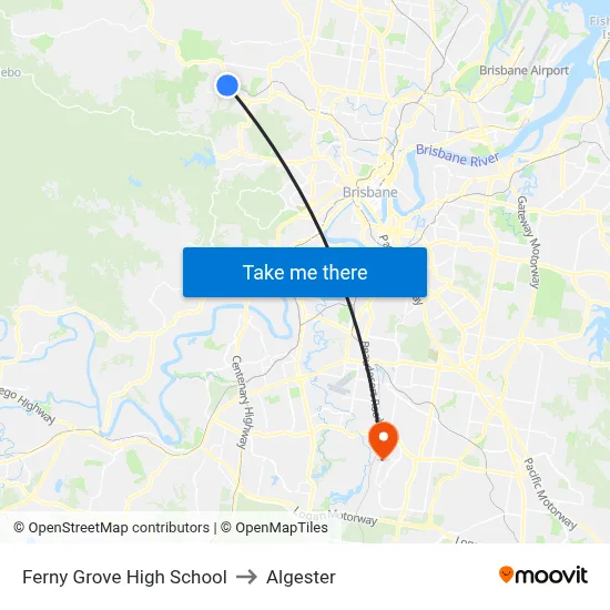 Ferny Grove High School to Algester map