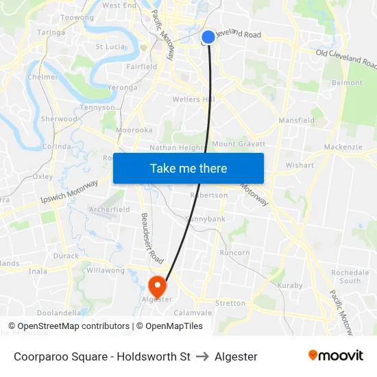 Coorparoo Square - Holdsworth St to Algester map