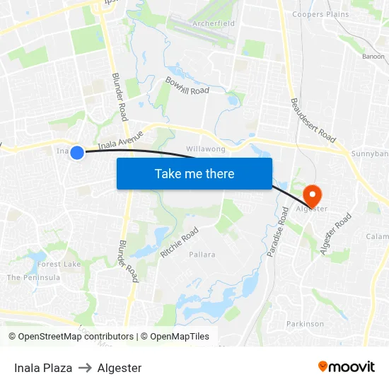 Inala Plaza to Algester map