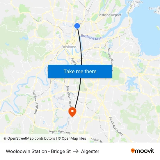 Wooloowin Station - Bridge St to Algester map