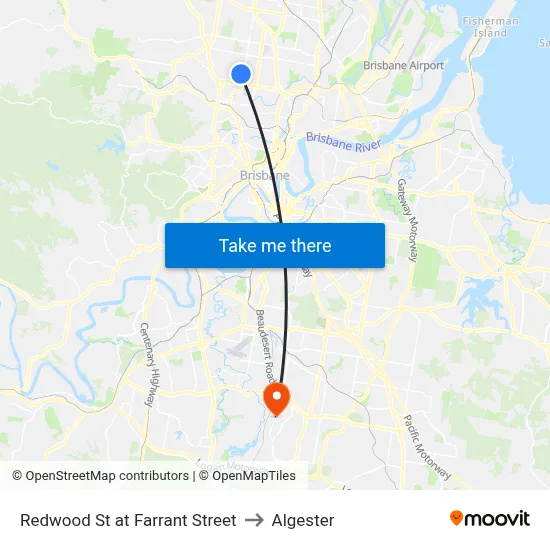 Redwood St at Farrant Street to Algester map