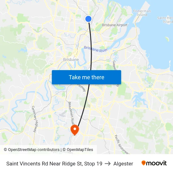 Saint Vincents Rd Near Ridge St, Stop 19 to Algester map