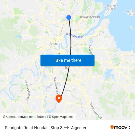 Sandgate Rd at Nundah, Stop 3 to Algester map