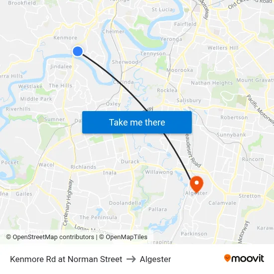 Kenmore Rd at Norman Street to Algester map