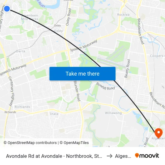 Avondale Rd at Avondale - Northbrook, Stop 60 to Algester map