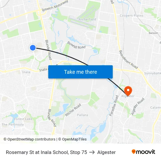 Rosemary St at Inala School, Stop 75 to Algester map