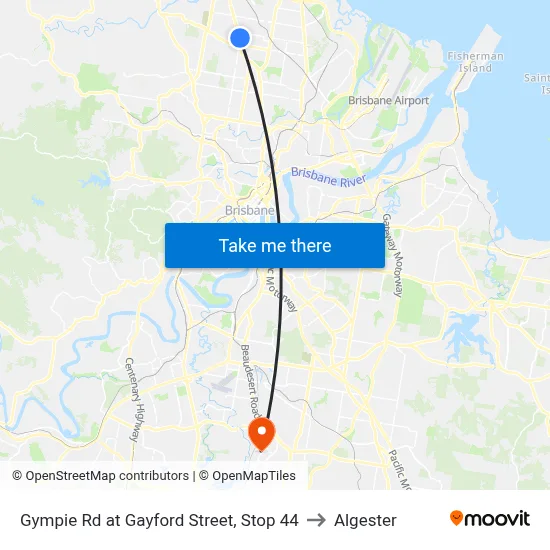 Gympie Rd at Gayford Street, Stop 44 to Algester map