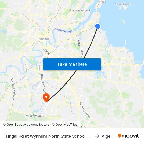 Tingal Rd at Wynnum North State School, Stop 10/5 to Algester map