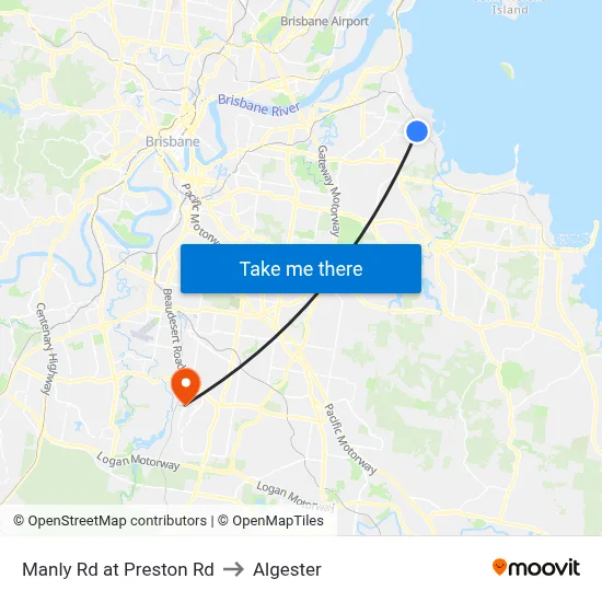 Manly Rd at Preston Rd to Algester map