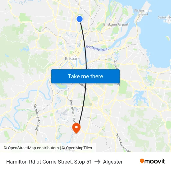 Hamilton Rd at Corrie Street, Stop 51 to Algester map