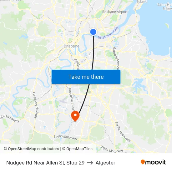Nudgee Rd Near Allen St, Stop 29 to Algester map